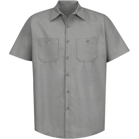 Regular Fit Short Sleeve Large/Tall Red Kap Mens Size Industrial Work Shirt White Regular Fit Short Sleeve Large/Tall Red Kap Mens Size Industrial Work Shirt White
